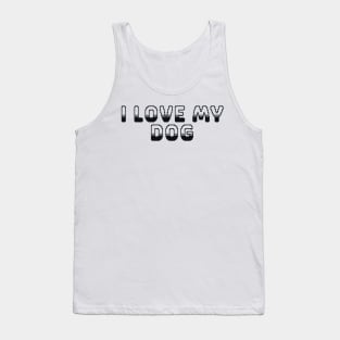 I Love My Dog Classic Video Game Graphic Black Tank Top